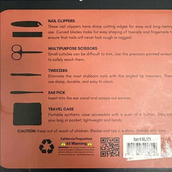 MAN • LOGIC Set of 5 Grooming Essentials Stainless Steel Manicure Tools Case - Picture 4 of 8